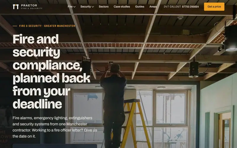 Praetor Fire & Security website homepage